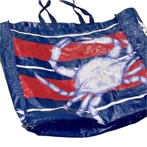 Tj maxx large reusable bag blue crab print